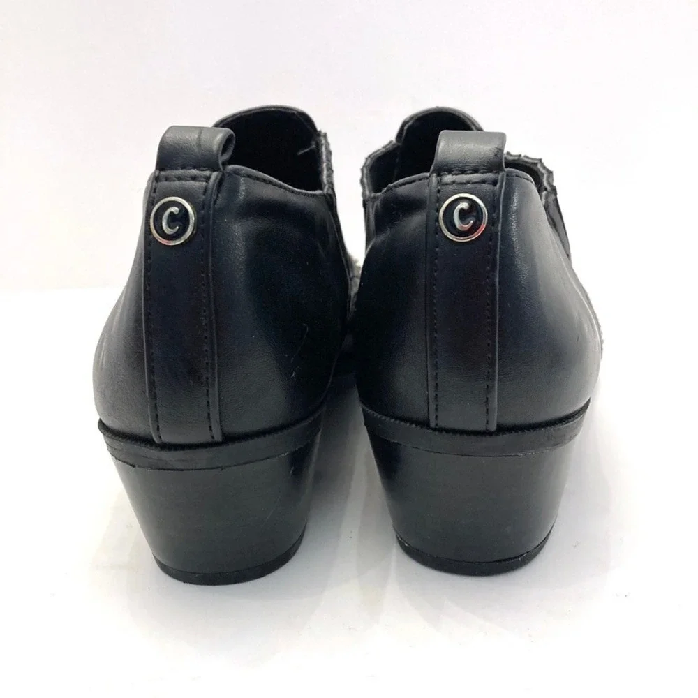 Circus by Sam Edelman Helena Black Studded Ankle Boots Womens 7 M Western Punk